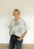 Blue & Gold Bloom Blouse