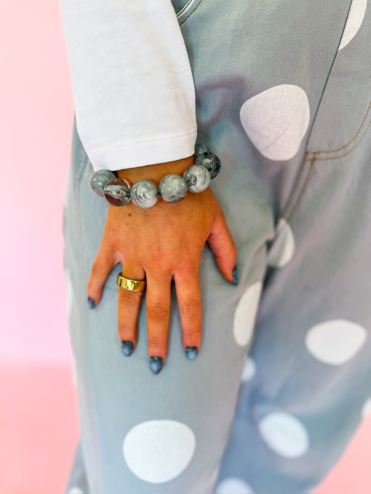 Gray Marbled Bracelet
