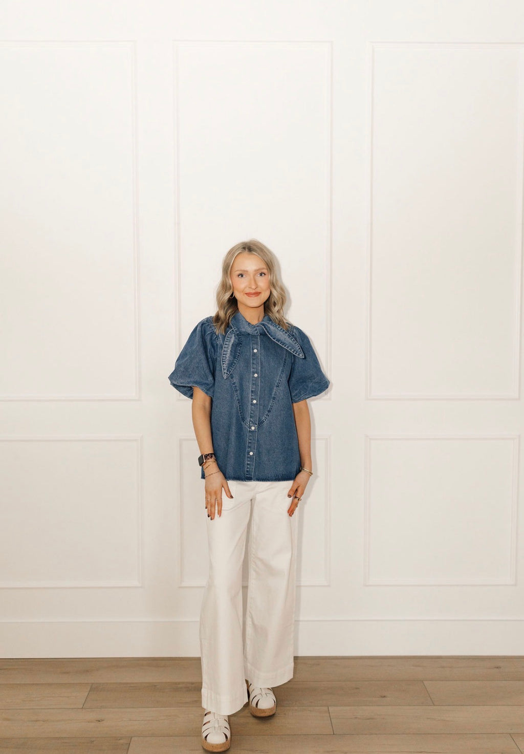 The Scarfed Button Top