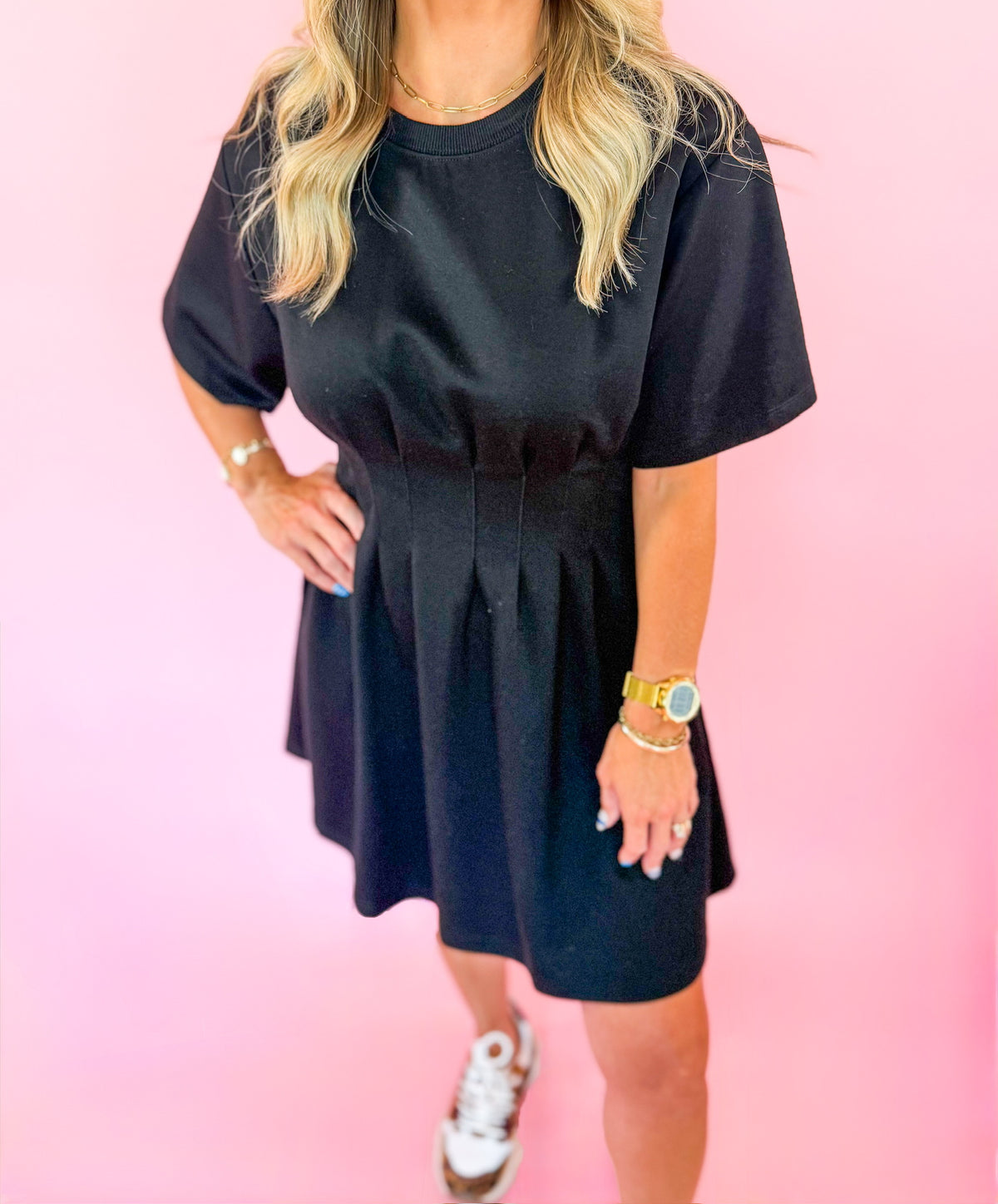 The Black Gathered Dress