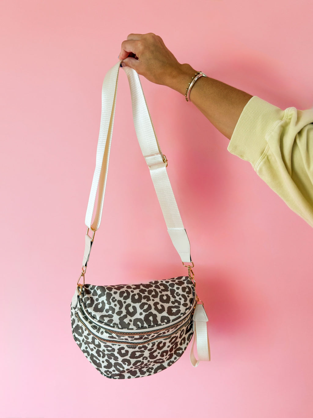 Nylon Animal Print Cross Body Bag