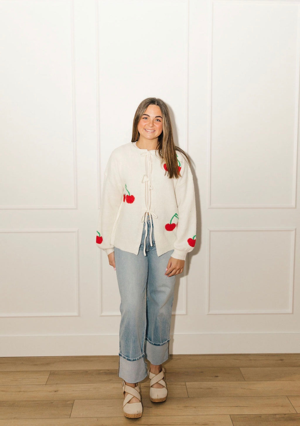 Cherry Blossom & Bow Cardigan