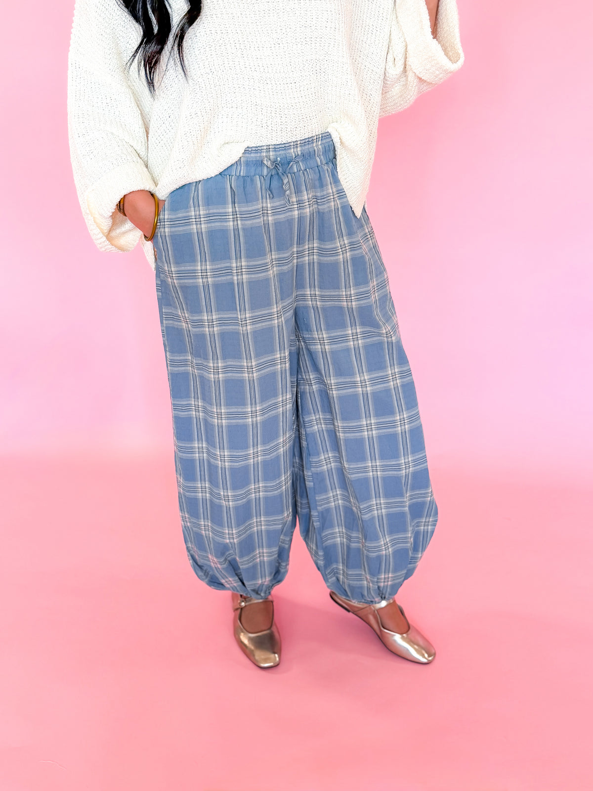 Blue Haven Plaid Joggers