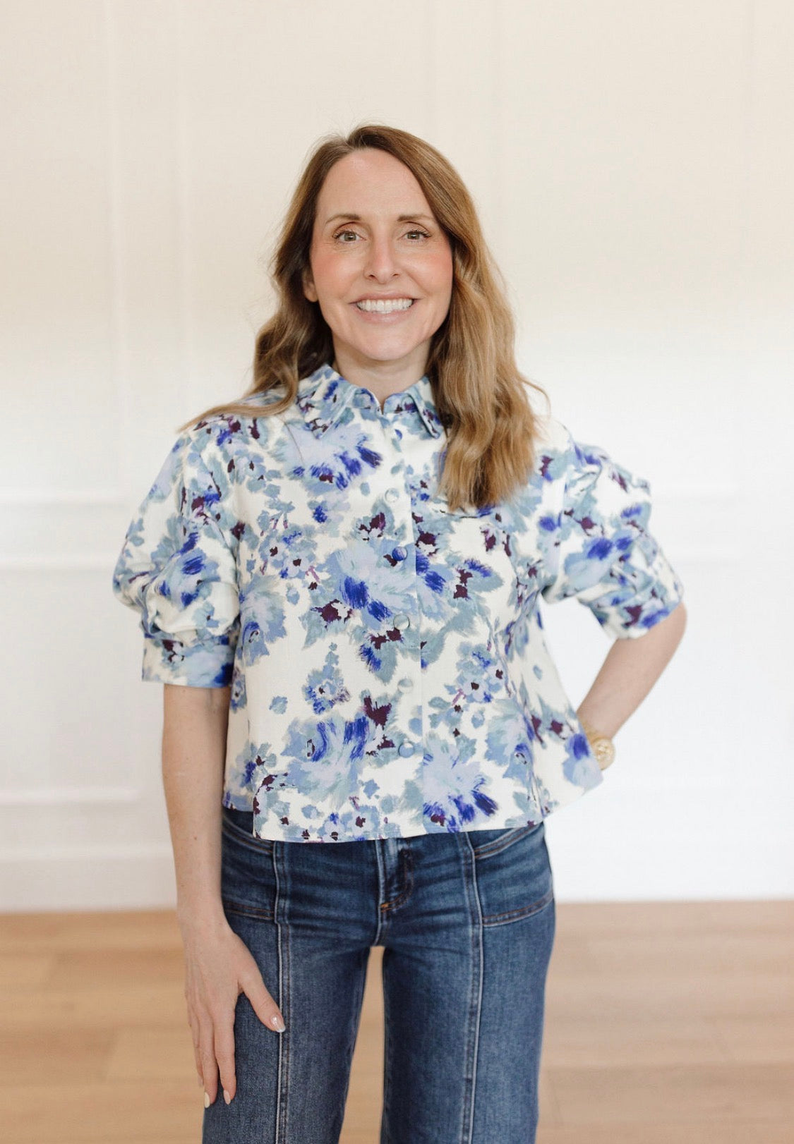 Antique Bloom Puff Blouse