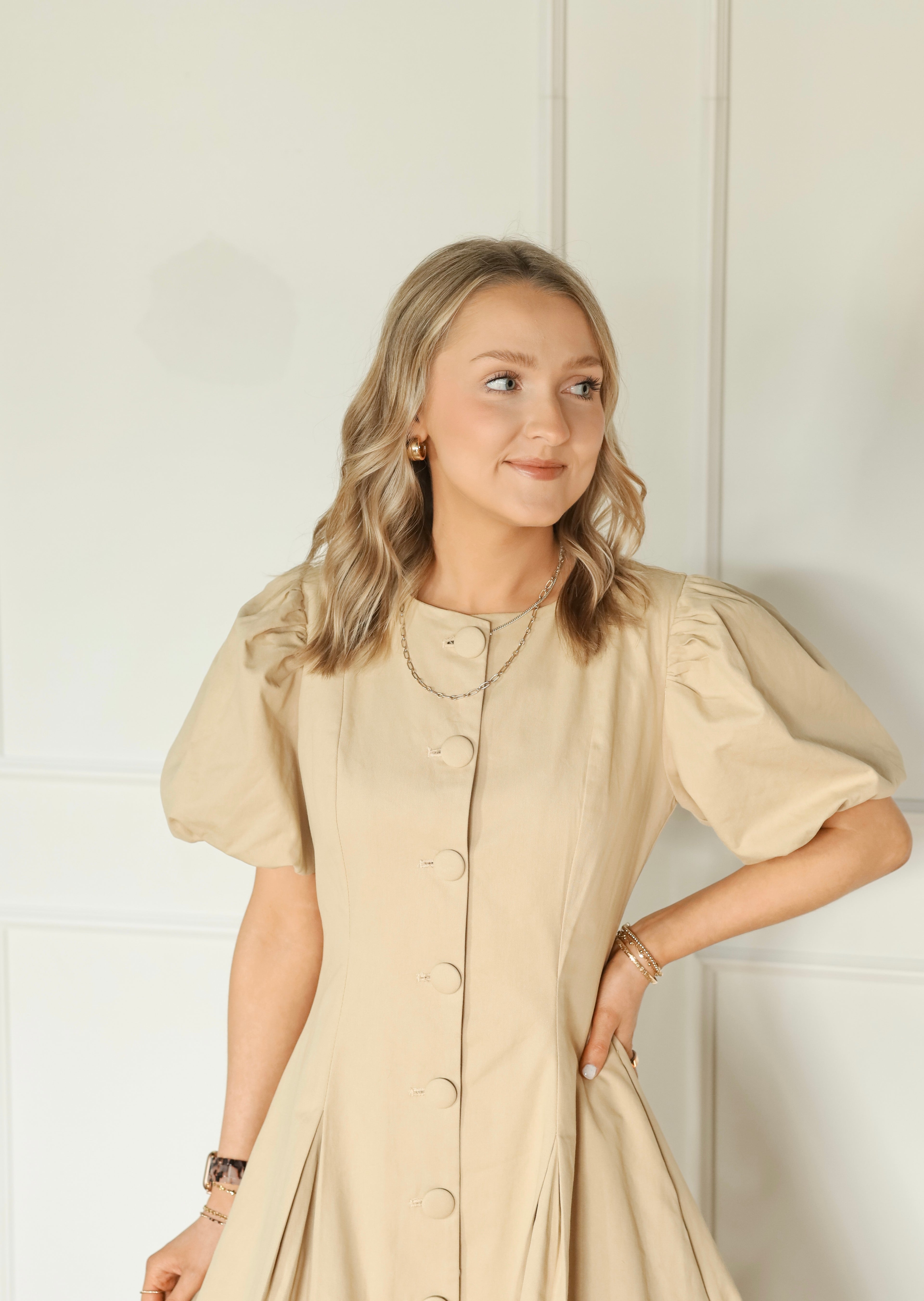 Bold & Buttoned Dress