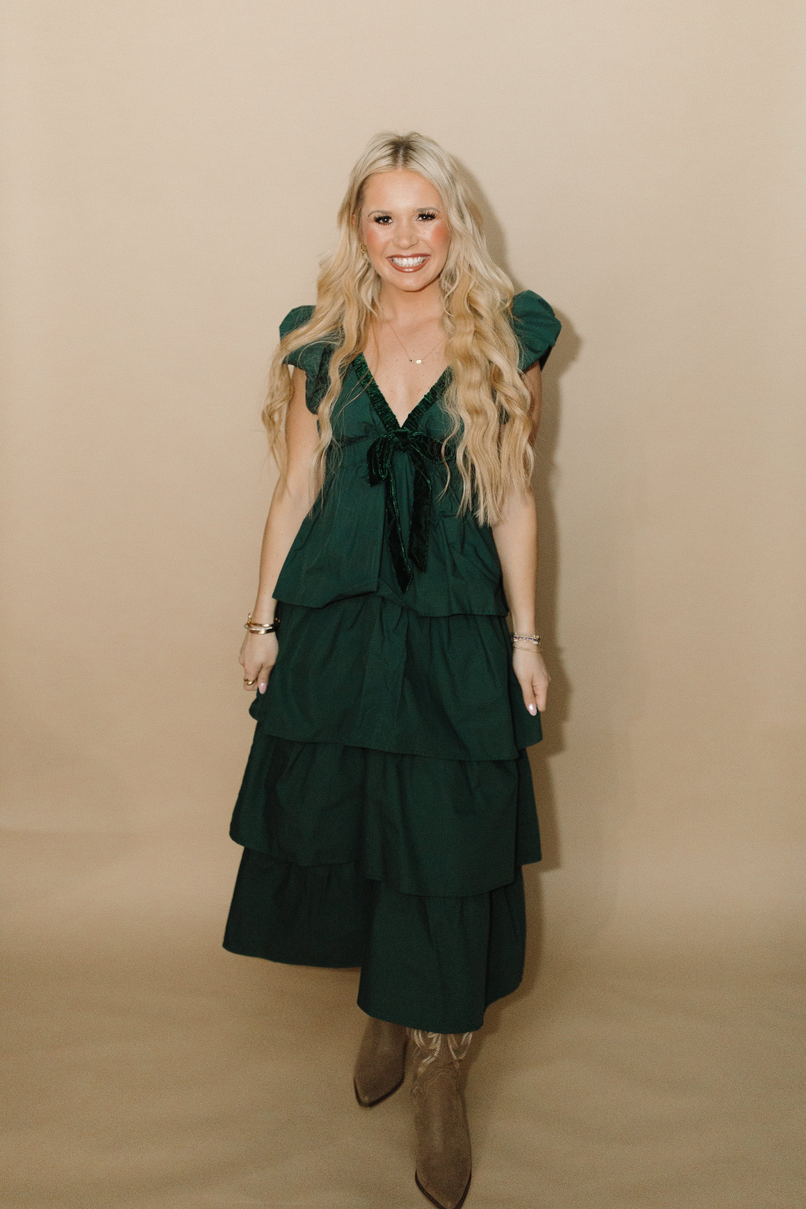 Emerald Tiered Maxi Dress
