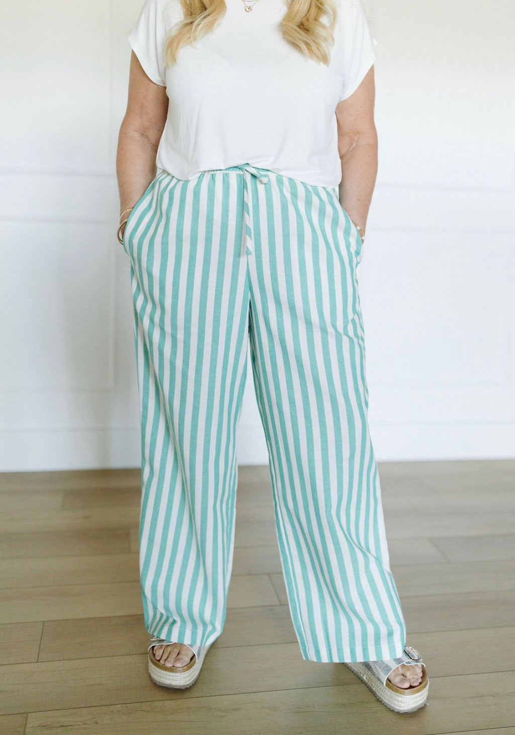 Teal Tide Stripe Pant