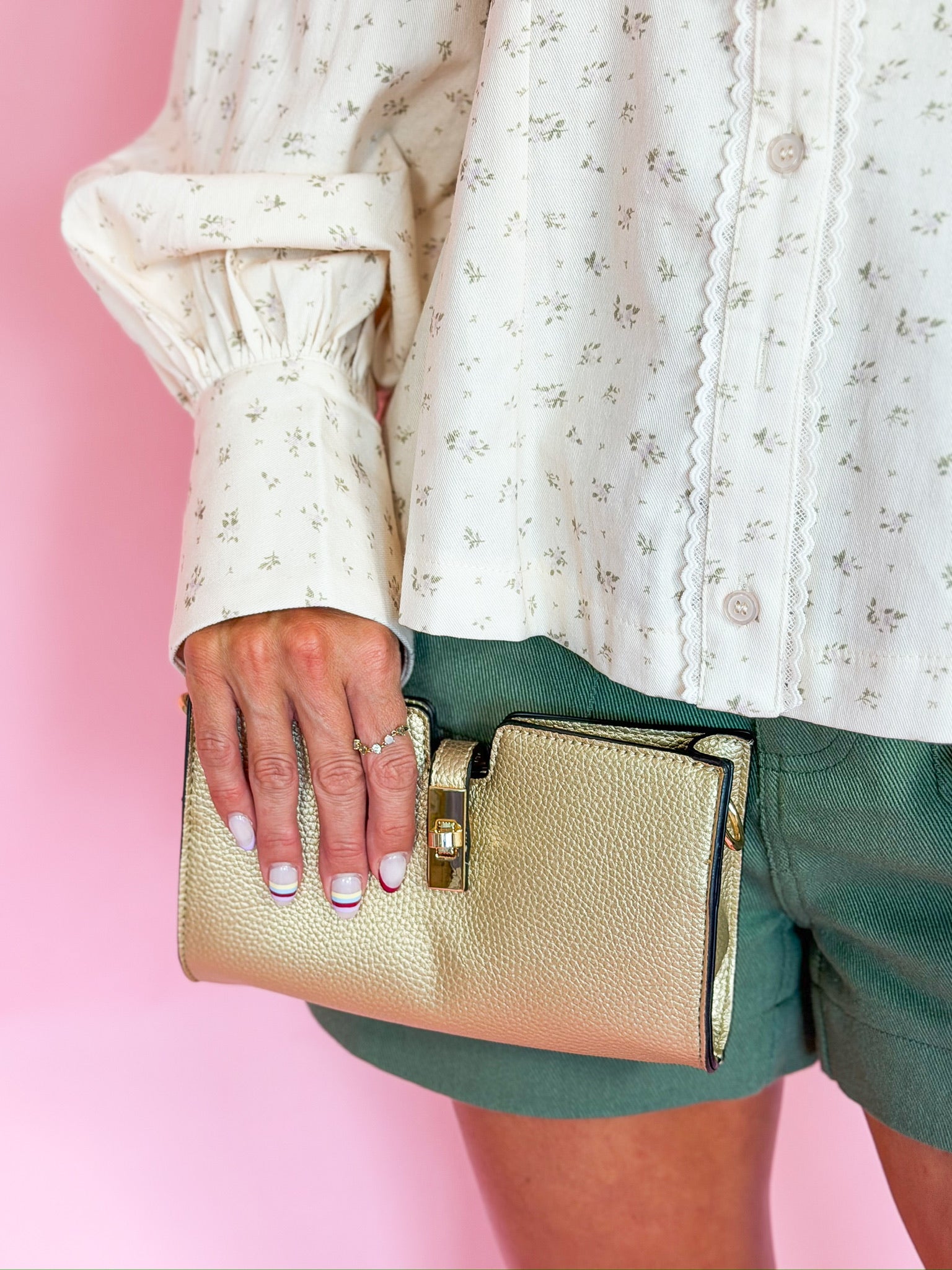 Gold Crossbody Clutch Bag