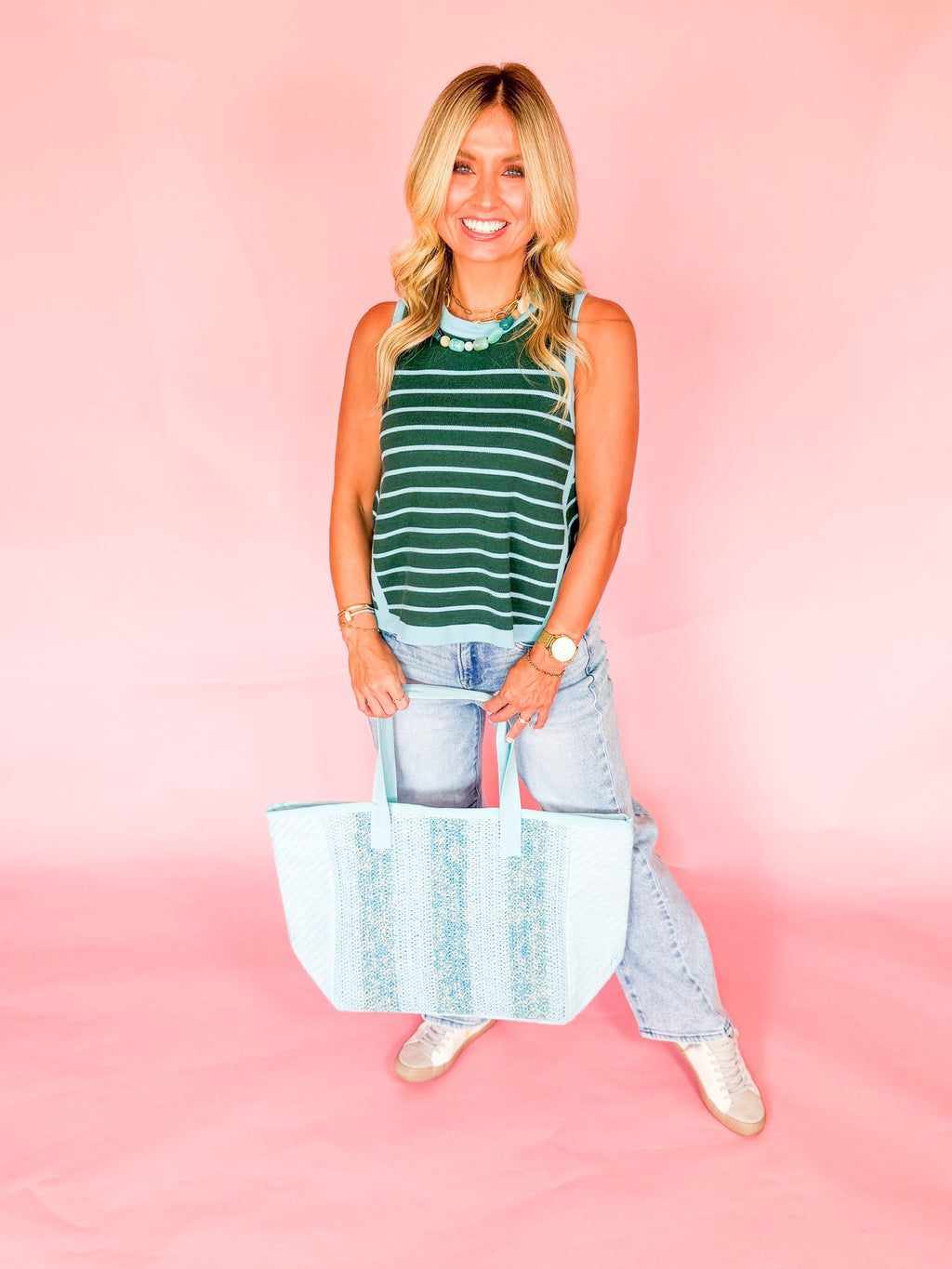 Lagoon Stripe Sweater Tank