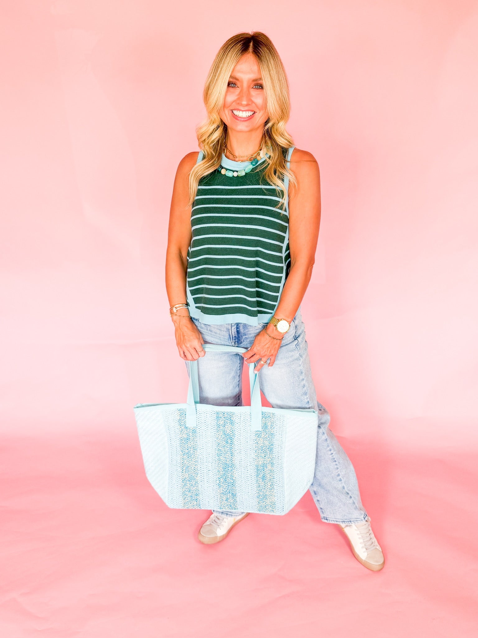 Lagoon Stripe Sweater Tank