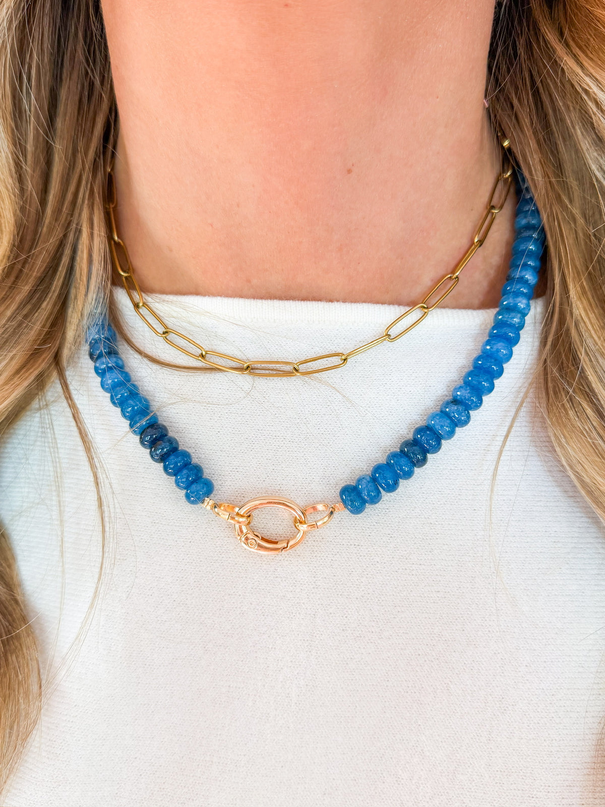 Blue Raspberry Candy Beaded Necklace