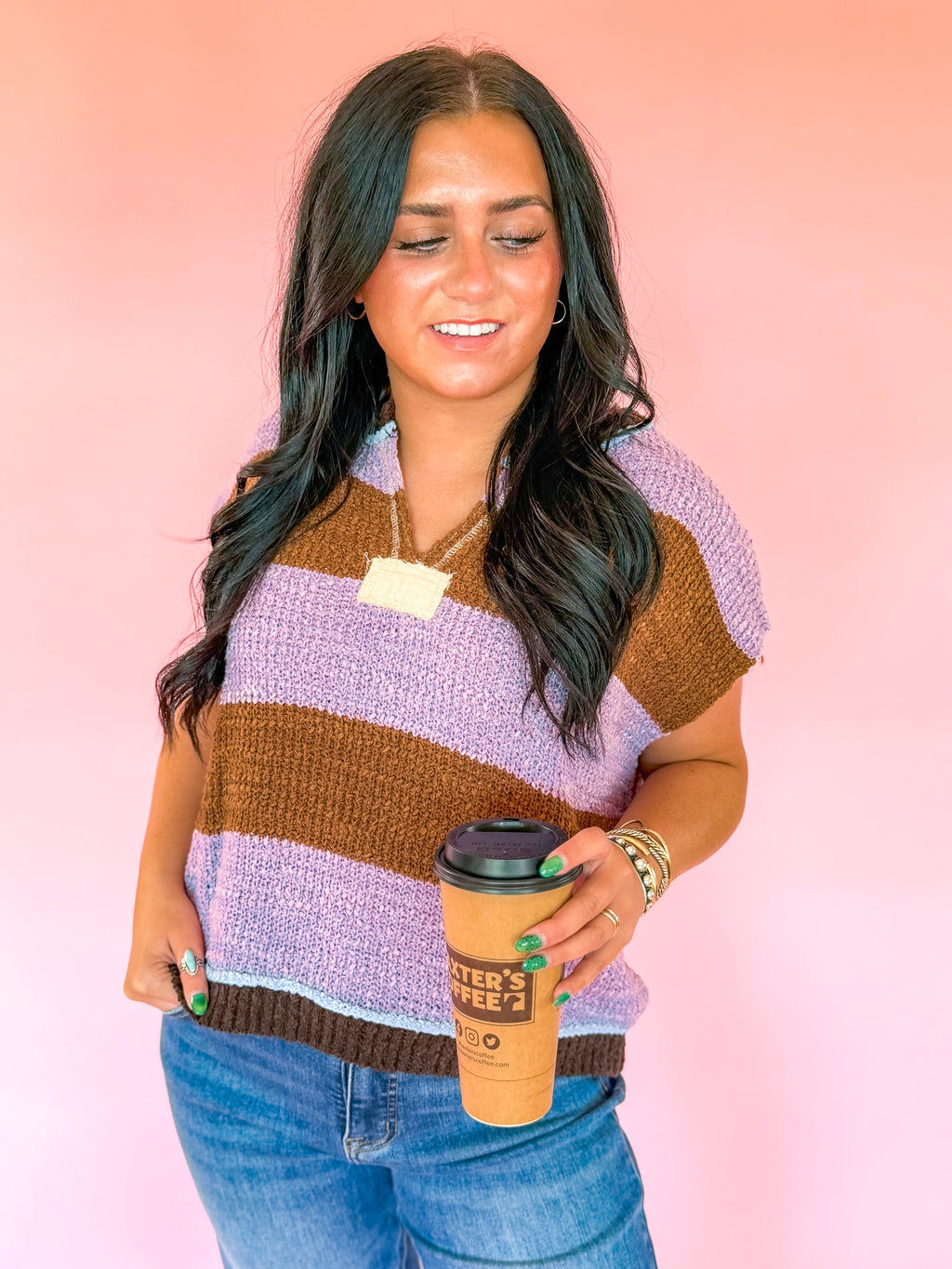 Lavender Latte Knit Top