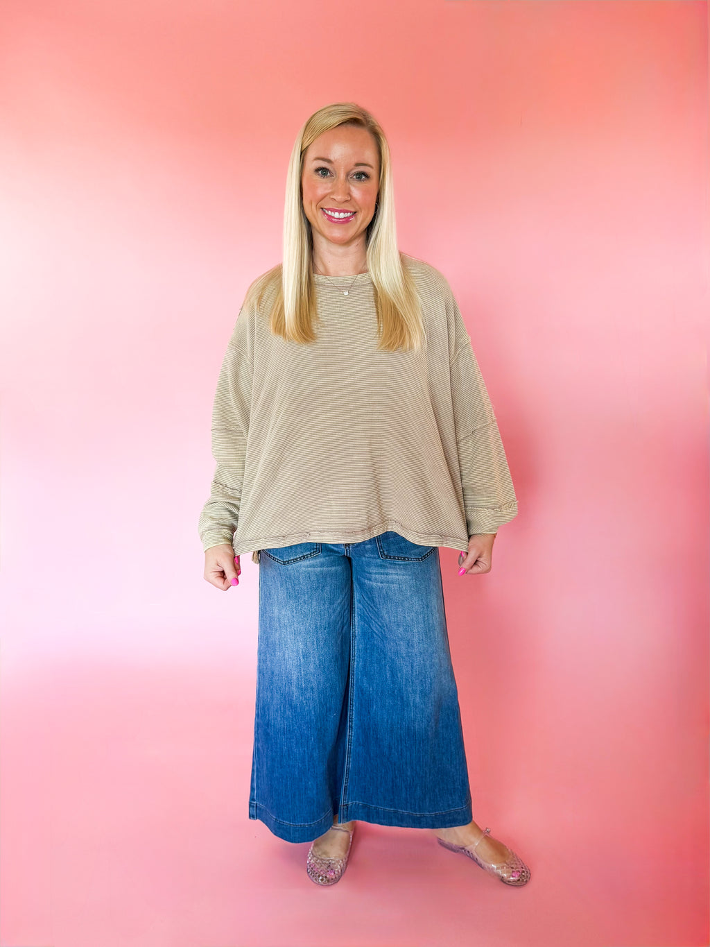 Double Ribbed Pullover in Mocha