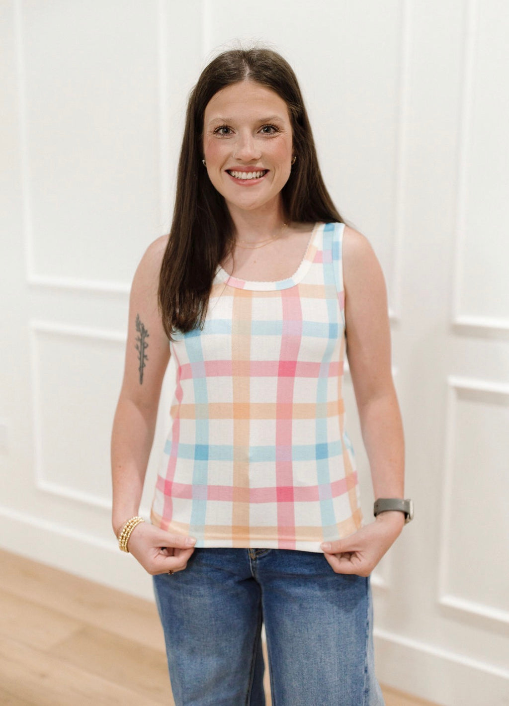 Sunset Plaid Tank