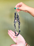 Black Floral Scarf Necklace