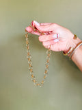 Circle Link Chain Link Necklace Featuring Layered Twisted Links