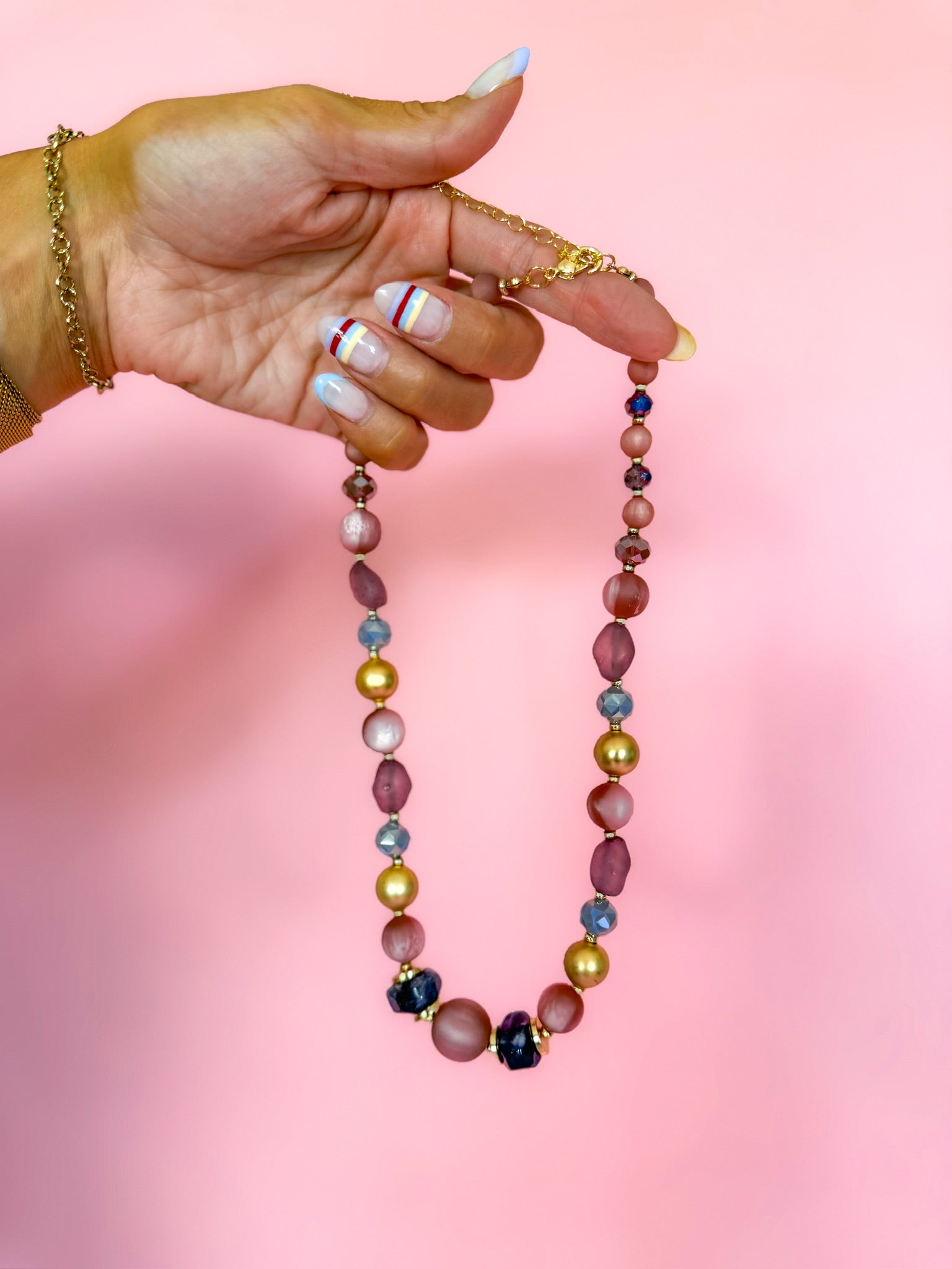 Mauve Beaded Necklace