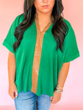 Forest & Camel Chic Top