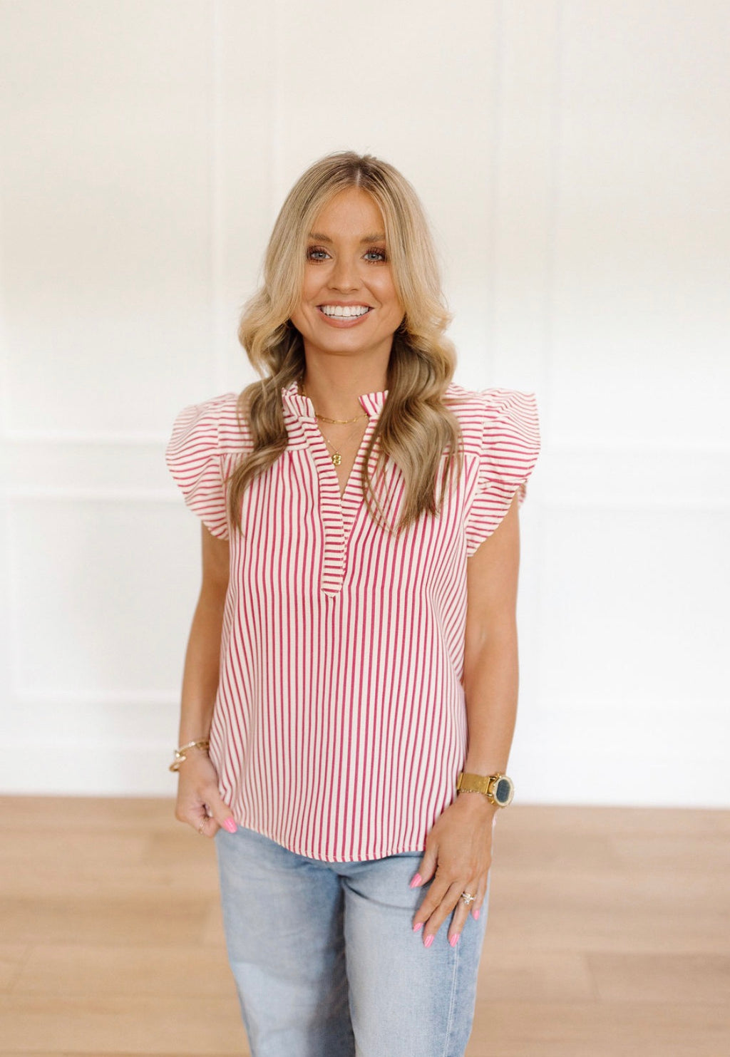 Berry Ruffled Blouse
