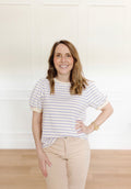 Purple Posy Puff Top