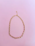Gold Tone Oval Link Chain Necklace