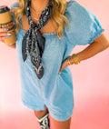 Ruffle Me Denim Romper