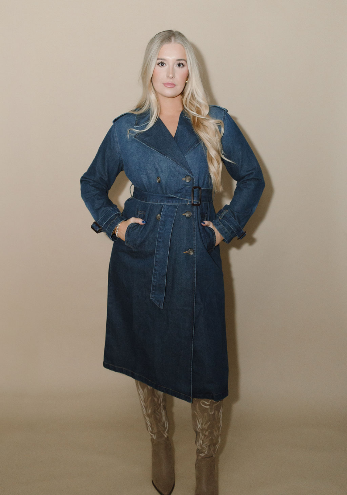 Denim & Drift Trench Coat