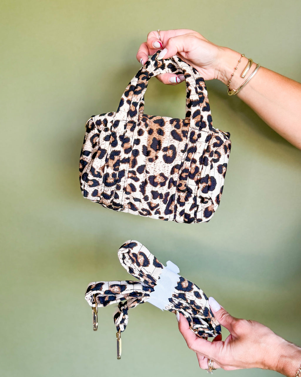 Leopard Print Mini Satchel Bag