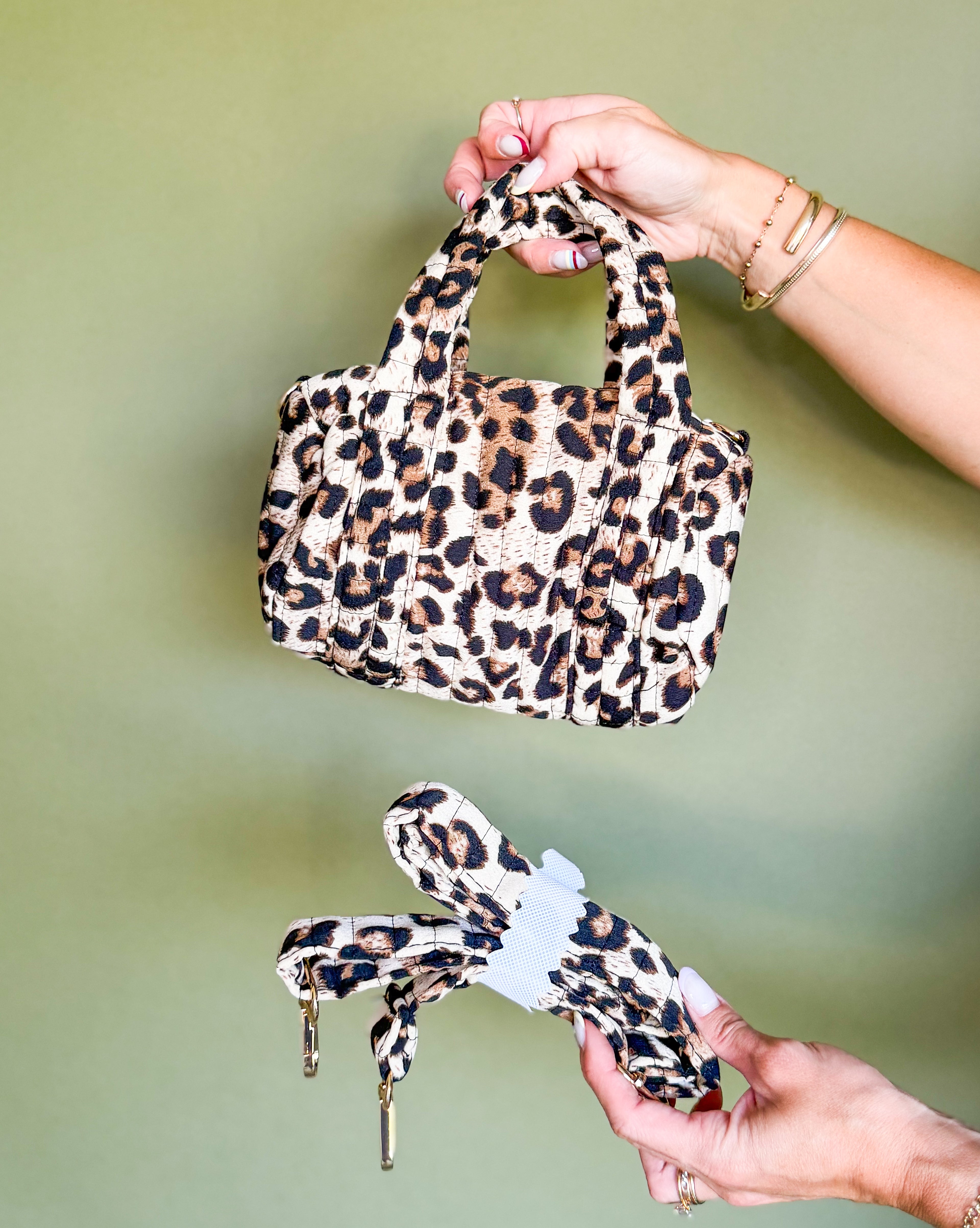 Leopard Print Mini Satchel Bag