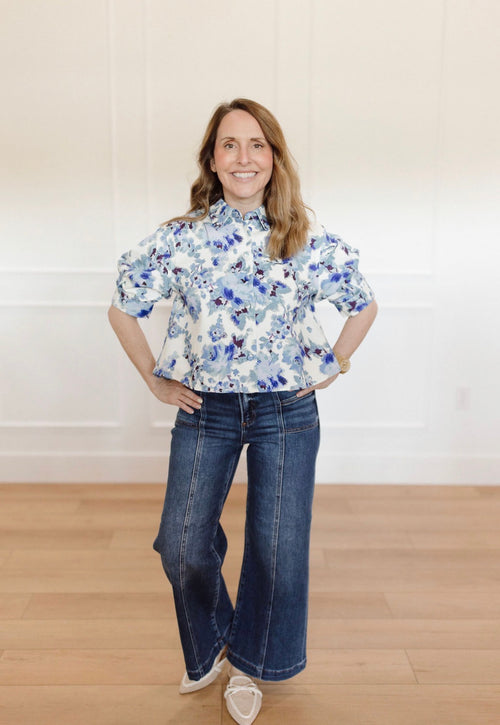 Antique Bloom Puff Blouse