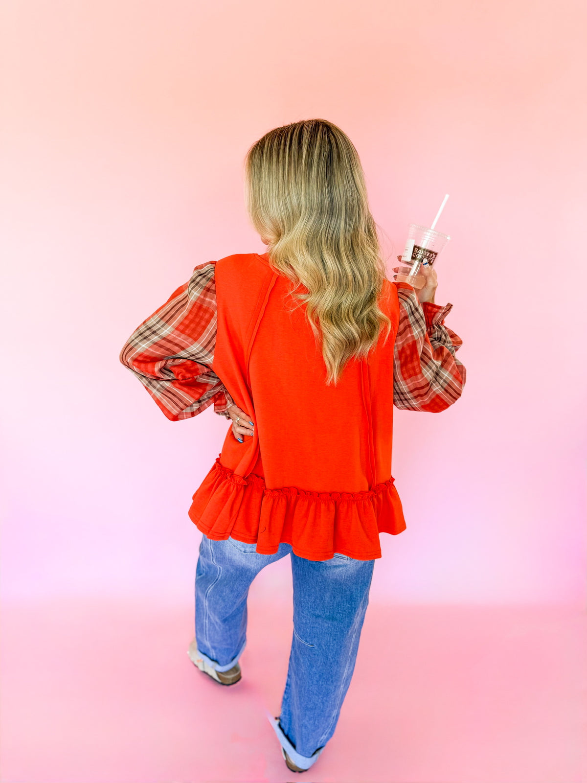 Pumpkin Plaid Blouse