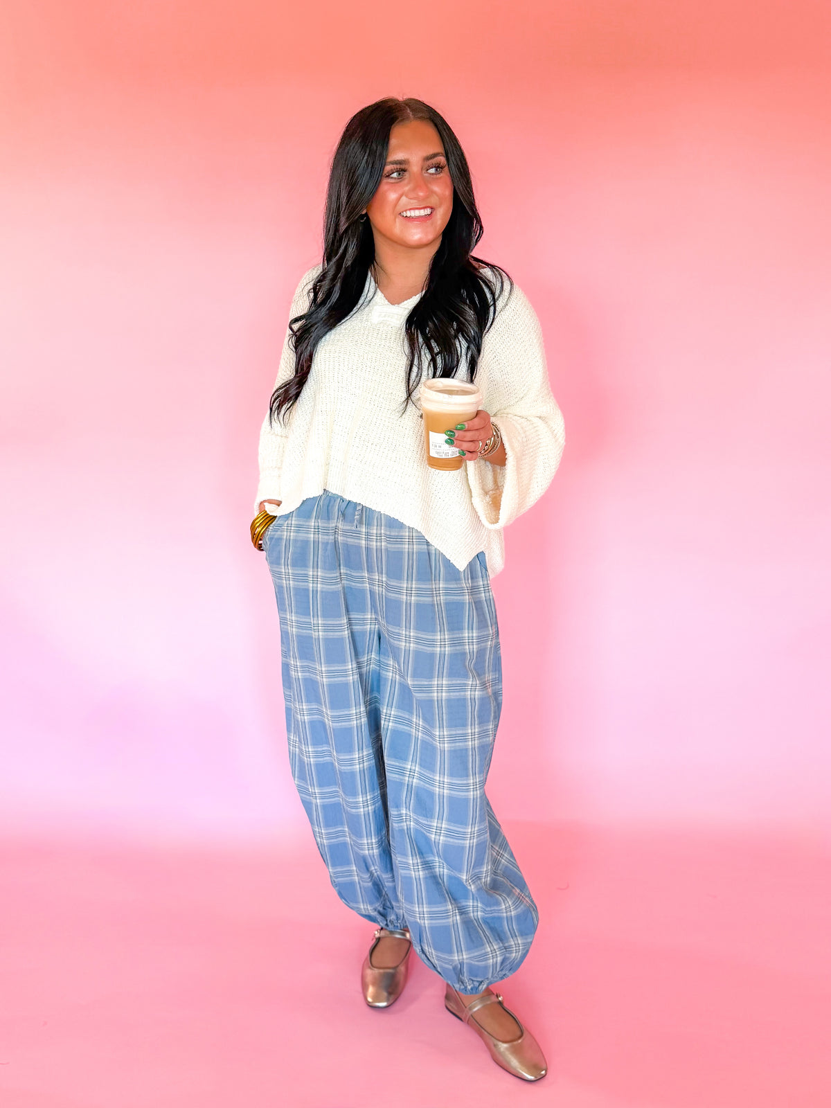 Blue Haven Plaid Joggers