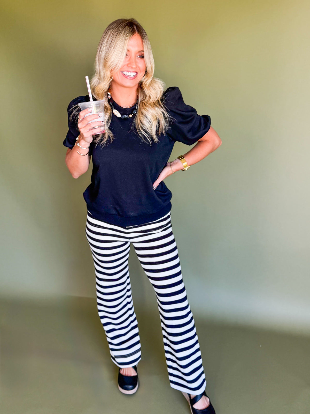 Timeless Stripe Flare Pants