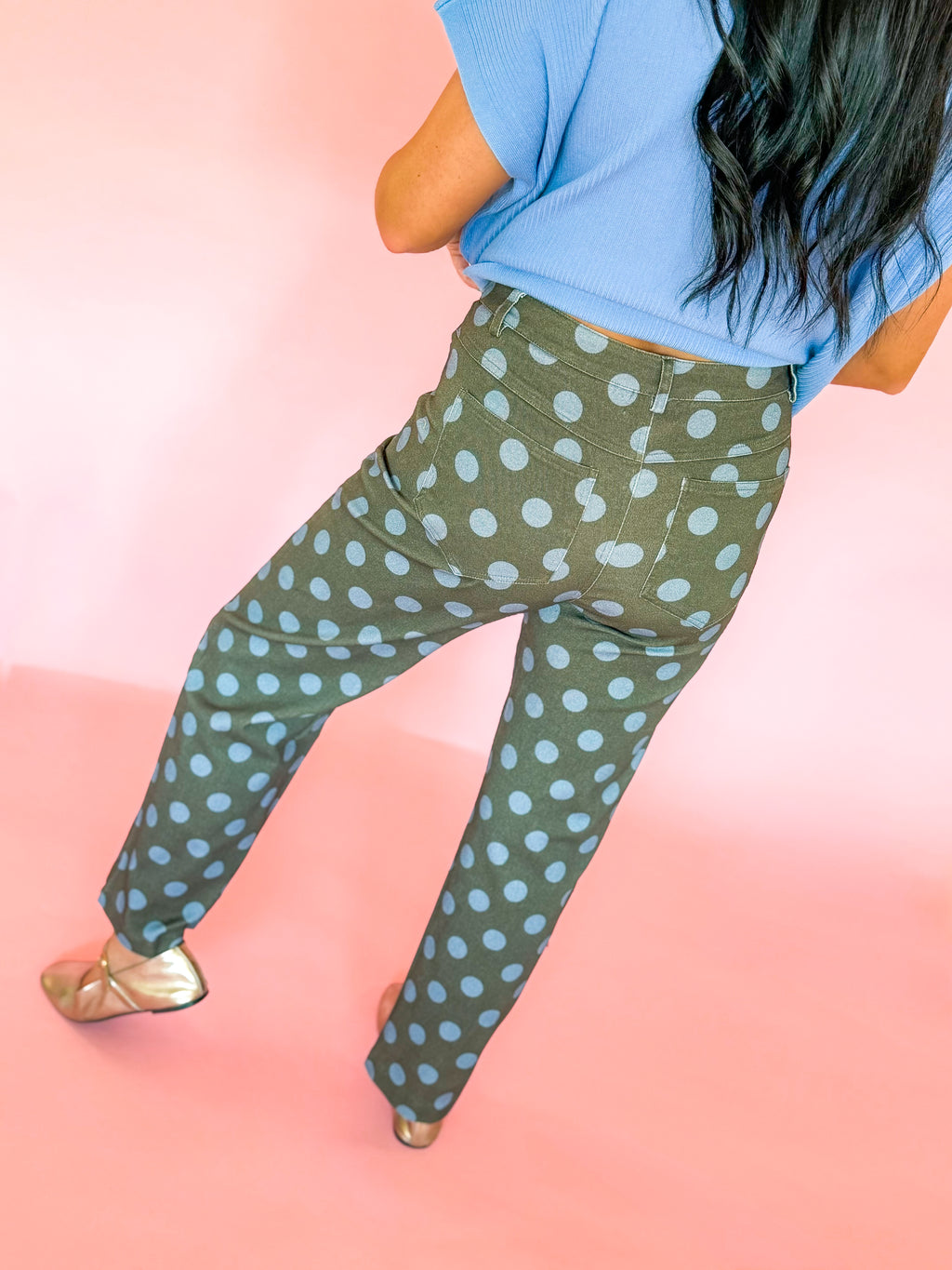 Olive Charm Dot Pants