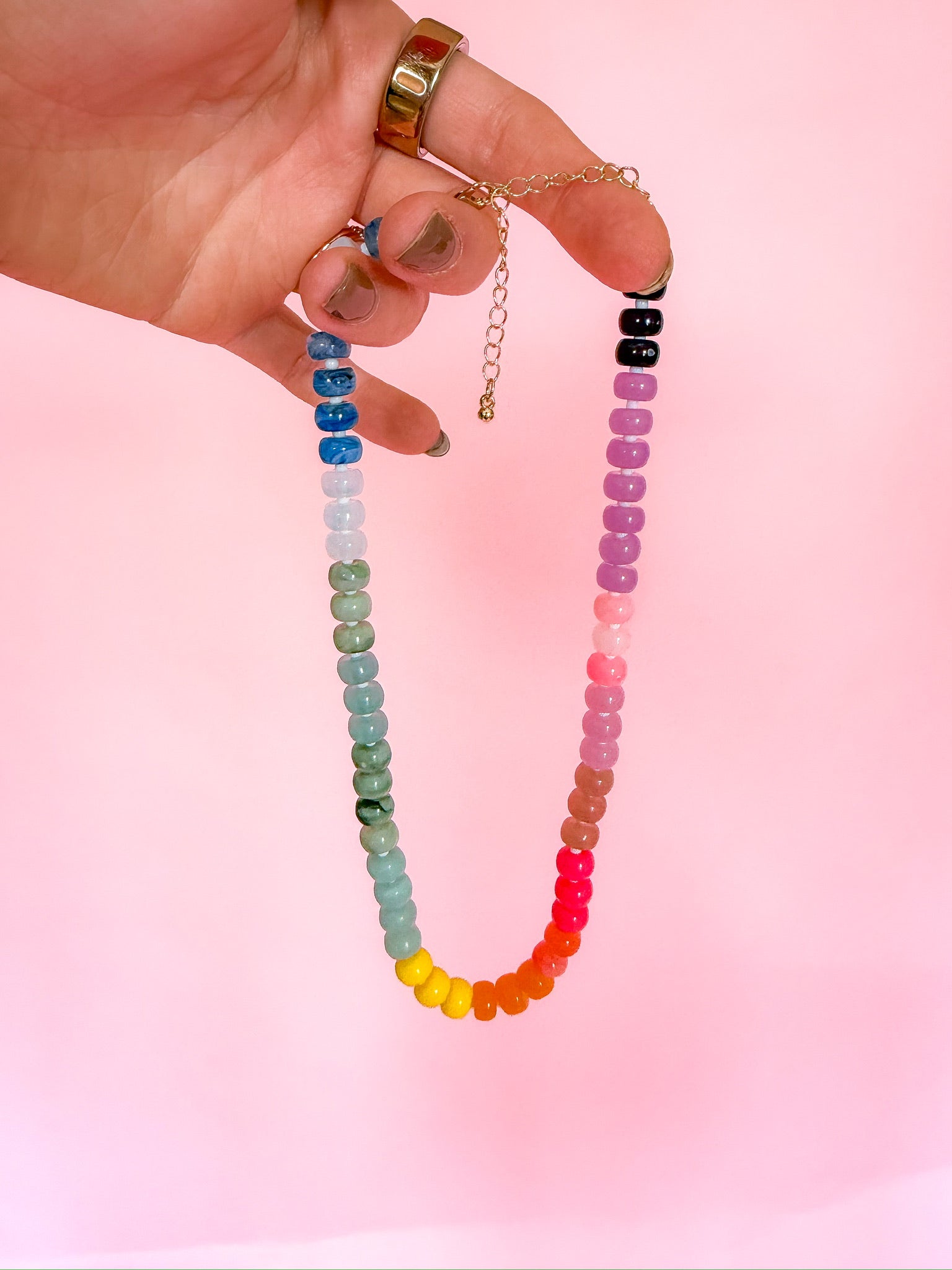 Rainbow Candy Beaded Necklace