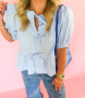 Blue Skies Peplum Blouse