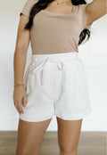Tailored in White Shorts
