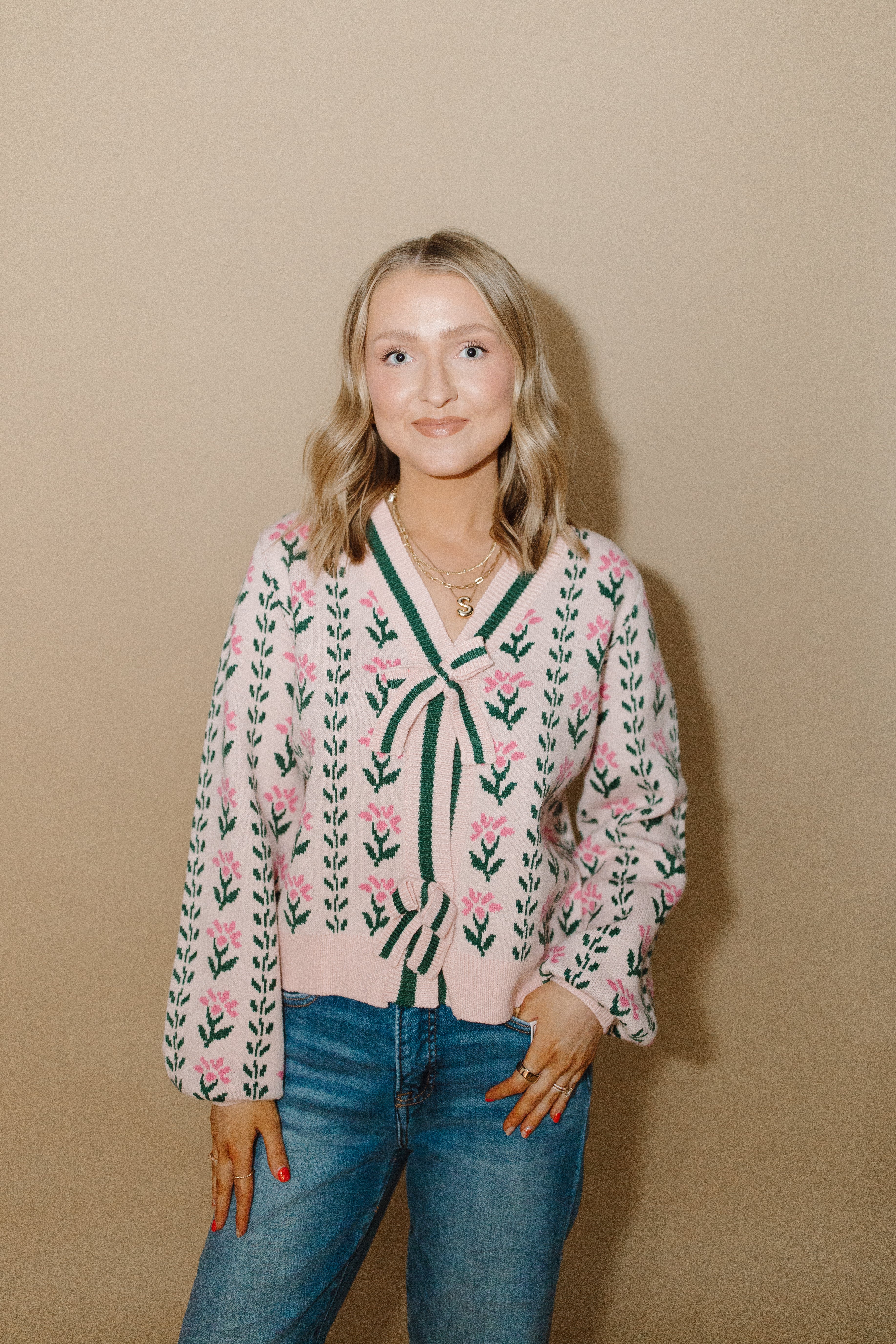 Petal Pink Bow Cardigan