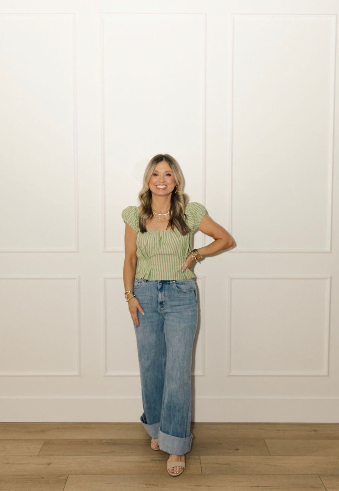 Stripe & Sage Top
