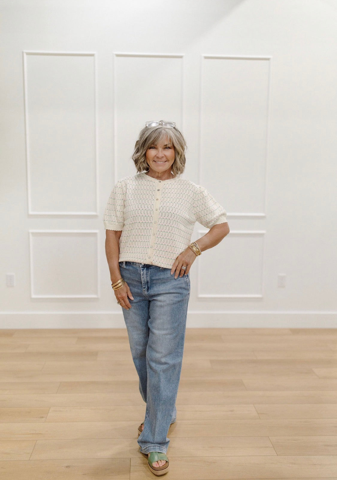 Cream Puff Floral Sweater