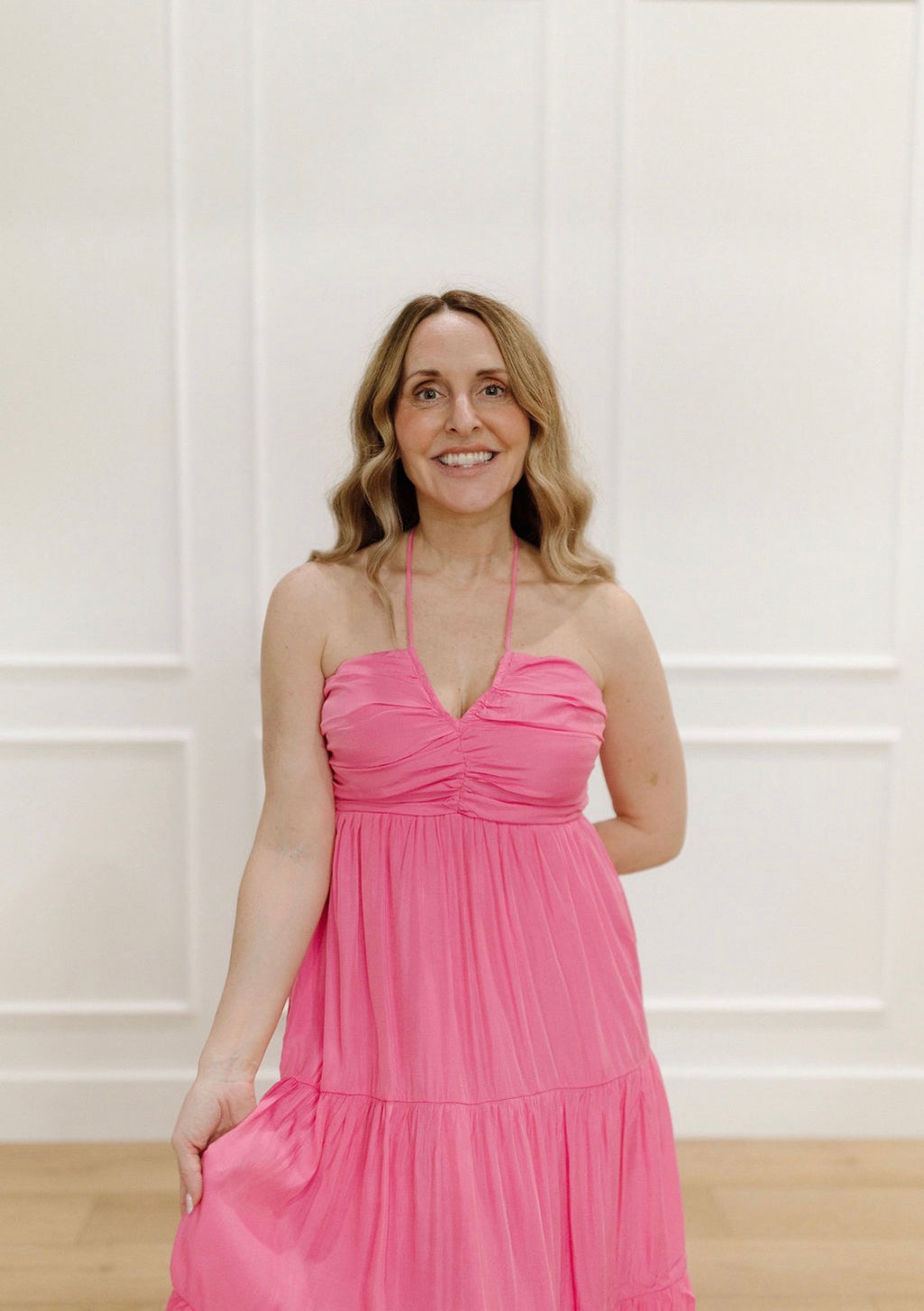 Ruched & Rosy Dress