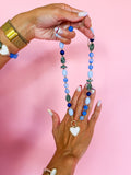 Blue Beaded Heart Necklace