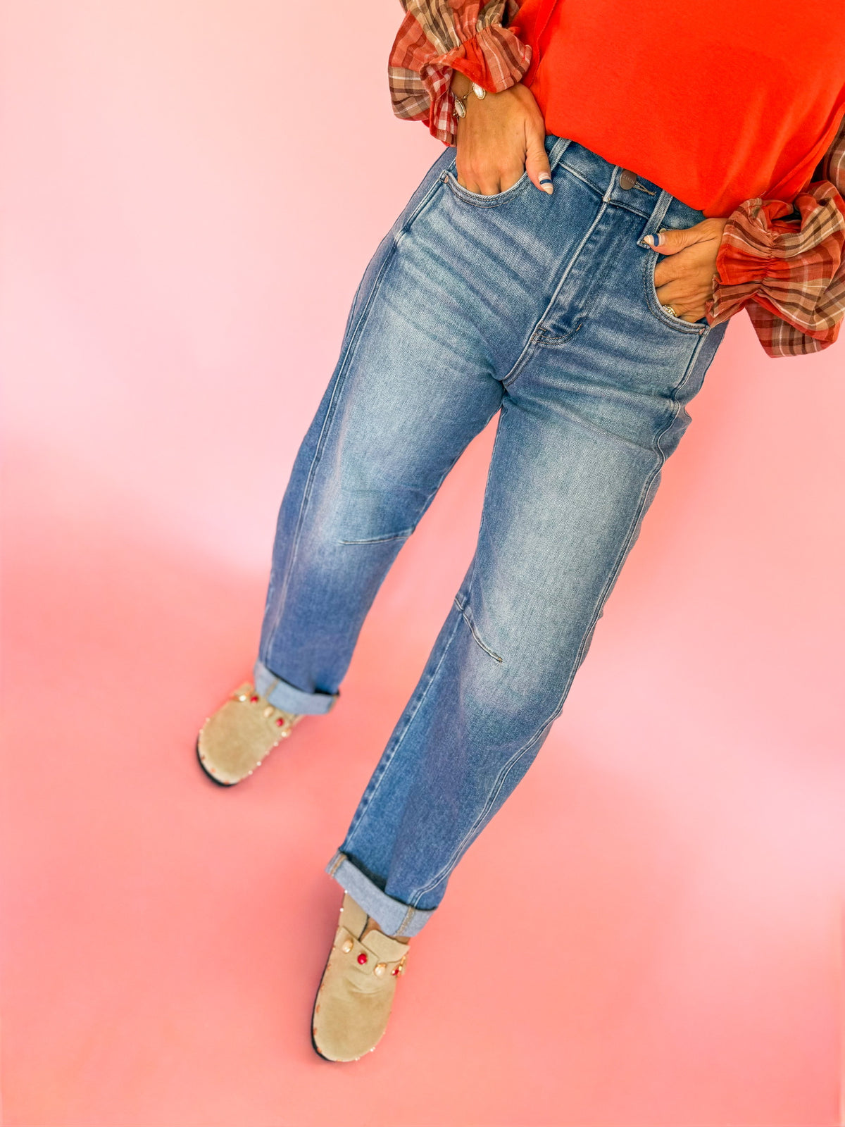 The Cuffed Classic Barrel Risen Jean