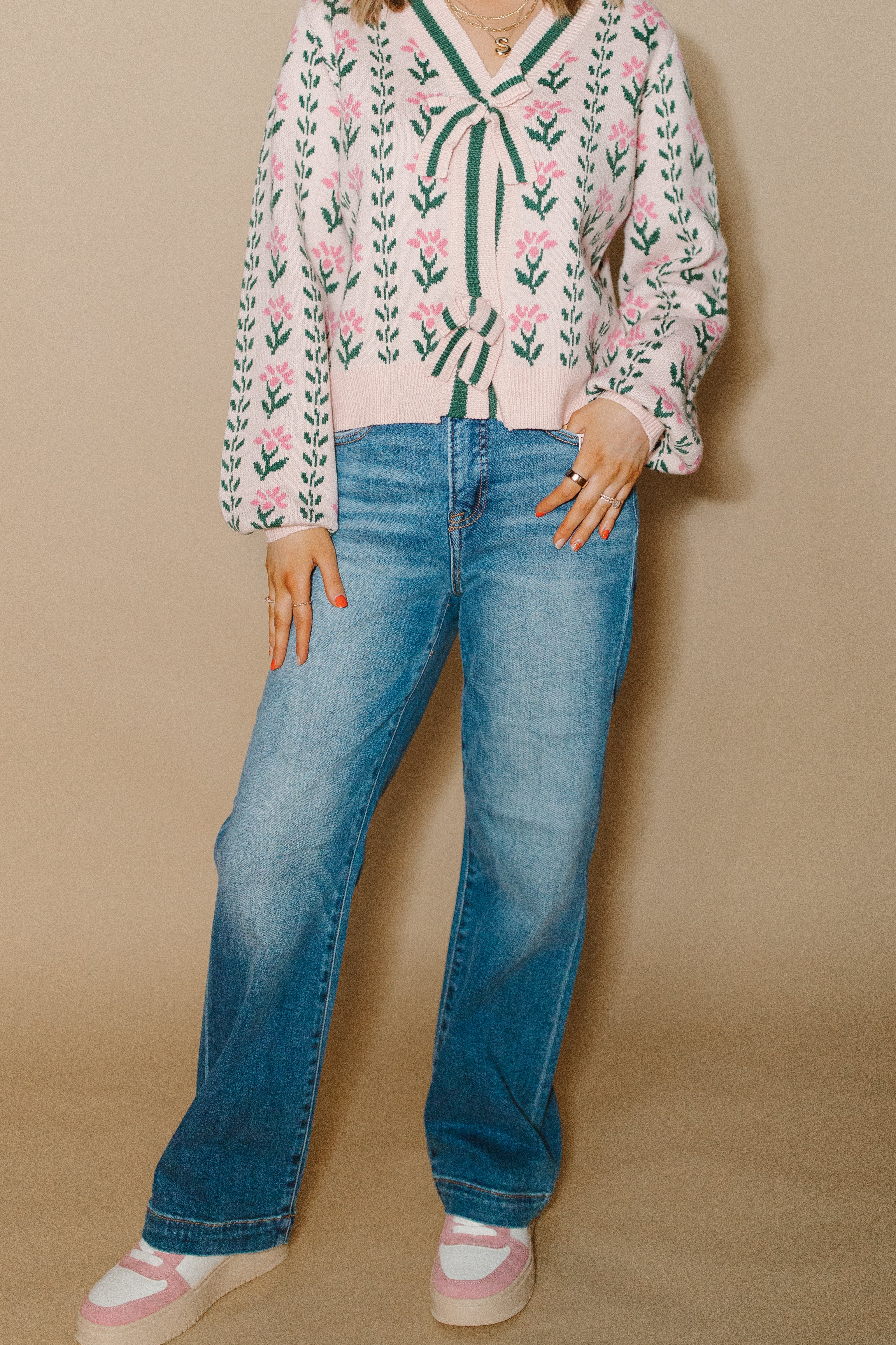 Petal Pink Bow Cardigan