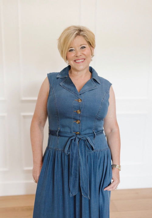 Belted Denim Dress