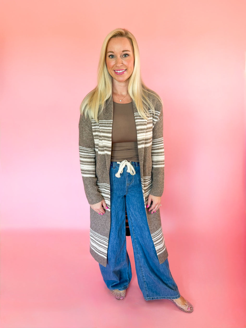 Mocha Multi Oversized Cardigan
