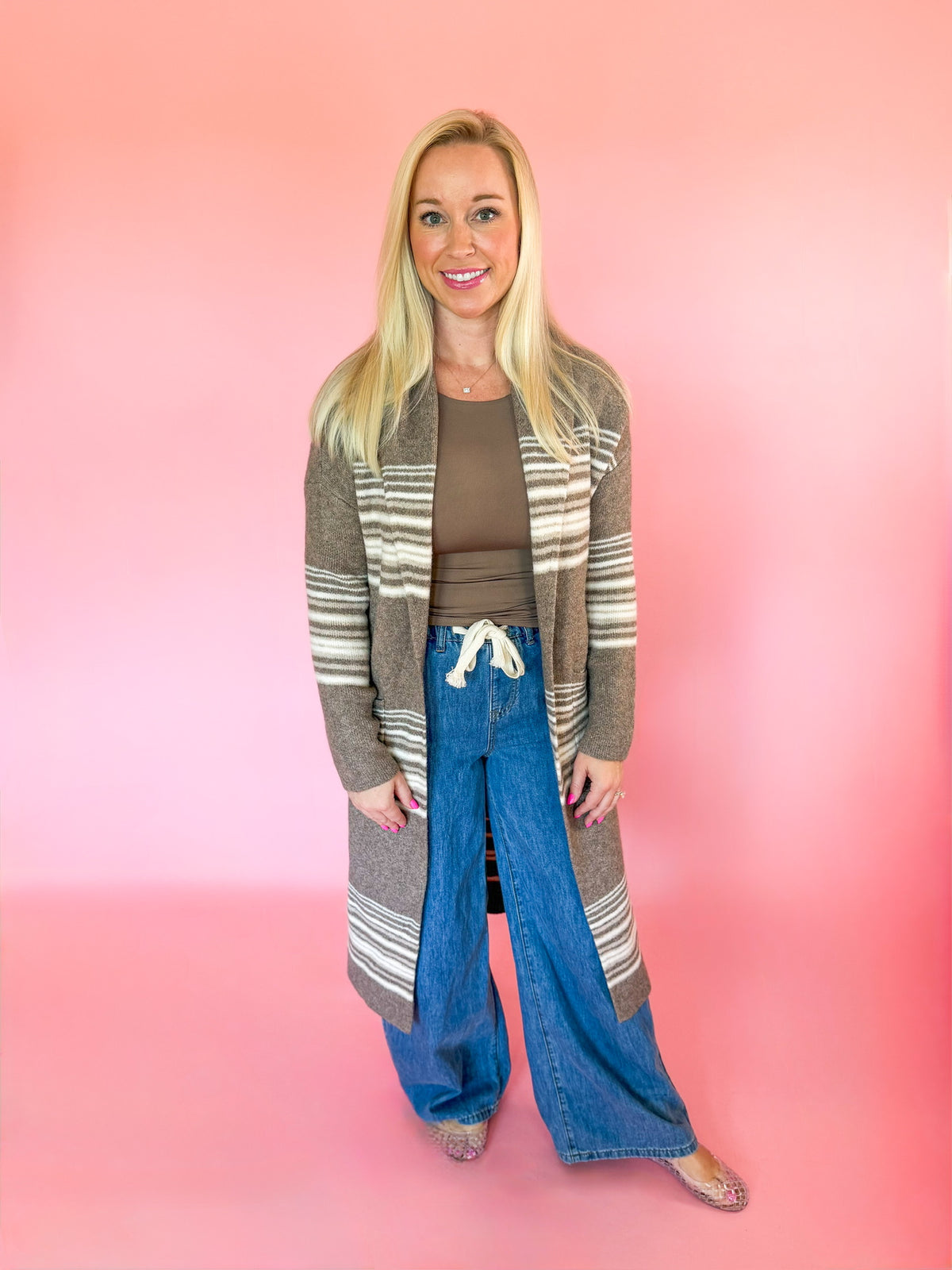 Mocha Multi Oversized Cardigan