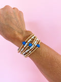 Blue Beaded Cross Bracelets