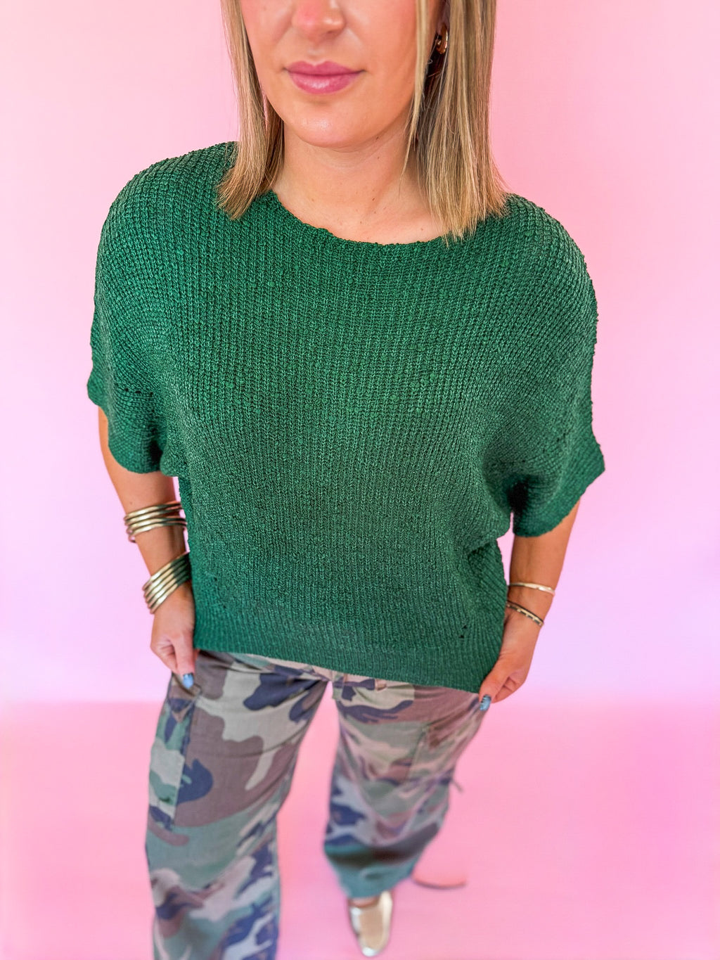 Hunter Green & Honey Sweater