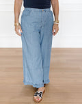 Soft Sail Chambray Ruffle Pant